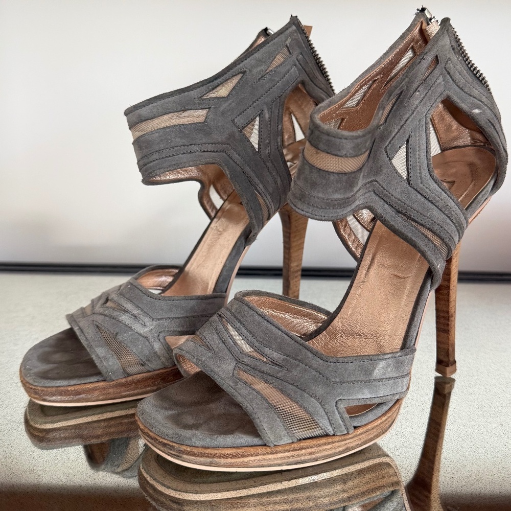 Calvin Klein Collection Suede Mesh Heels